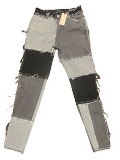 I just added a new item to eBay, Micas Women High Waist Patchwork Jeans Stretchy Denim Pants S US  2 black/grey! #eBay #eBaySeller Gray Ripped Jeans For Streetwear, Gray Ripped Bottoms For Streetwear, Ripped Gray Bottoms For Streetwear, Gray Ripped Cotton Jeans, Urban Gray Distressed Jeans, Black Patchwork Denim Jeans, Edgy Gray Bottoms For Streetwear, Gray Denim Urban Bottoms, Urban Ripped Gray Jeans