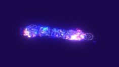 the word shiners is lit up in blue and pink lights on a dark background