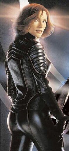 an image of a woman in leather clothes