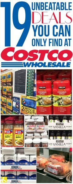 an advertisement for costco is shown in the middle of this poster, with images of products