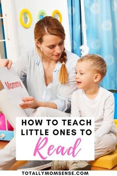 a woman reading to a child with the words how to teach little ones to read