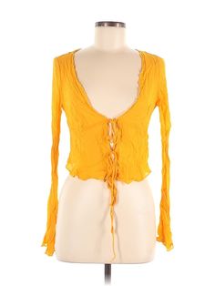 Zara Long Sleeve Top Size: Medium Yellow Tops - used. 100% Viscose, Plunge, | Zara Long Sleeve Top Yellow Plunge Tops - Used - Size Medium Affordable Yellow Zara Tops, Yellow Tops, Plunge Top, Yellow Long Sleeve, Yellow Top, Long Sleeve Top, Long Sleeve Tops, Sleeve Top, Women Handbags