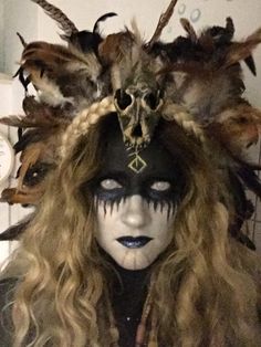 Old Hag Witch Makeup, Voodoo Party Decorations, Creepy Witch Costumes, Witch Doctor Costume Female Diy, Swamp Witch Outfit, Swamp Witch Makeup, Hag Makeup, Voodoo Halloween Makeup, Voodoo Queen Makeup