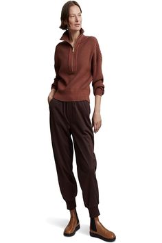 Snuggle all day wearing the cozy Varley® Janie 1/2 Zip Knit. This pullover features stand collar neckline with front zippered closure, long sleeves, allover knit detailing, and straight hem. 44% viscose, 28% nylon, 28% polyester. Machine wash cold. Imported. #sweaters #womenswrestling #womensboutique #womensbest #womensphysique #womensfootball #Palworld Women's Wrestling, Womens Football, Women's Sweaters, Ladies Boutique, Product Reviews, Stand Collar, Front Zipper, Sweater Dress, Sweaters For Women