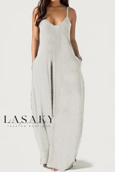 Lasaky - Stylish Womens Slim-Fit, Solid-Colored Maxi Dress with Strappy Design Women Maxi Dresses Summer, Long Sundress, Robes Vintage, Strappy Maxi Dress, Formal Wear Dresses, Fitted Maxi Dress, Cami Maxi Dress, Jumpsuit Chic, Silk Pajama Set