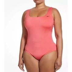 Nike Women's Large U-Back One-Piece Bathing Suit Swimsuit Coral Salmon Pink New. Comes From A Smoke Free And Pet Free Environment. Next Day Shipping. Spring Nike Swimwear For Swimming, Nike Swimwear For Spring Swimming, Nike Spring Swimwear For Swimming, Nike Summer Pool Bodysuit, Nike One-piece Swimwear For Pool, Nike One-piece Swimwear For Summer, Nike Beach Swimwear, Nike Sleeveless Bodysuit For Beach, Nike Stretch Bodysuit For Beach