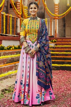 Navratri Special Radiant Pink Color Cotton Fabric Digital Printed Lehenga Blouse Patten, Trendy Lehenga, Lehenga Pink, Chaniya Choli Designs, Garba Dress, Ghaghra Choli, Cotton Lehenga, Navratri Chaniya Choli, Choli Designs