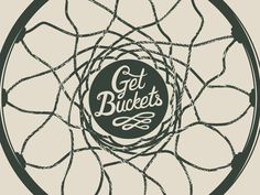 the logo for get buckets is shown in a circle with barbed wire around it