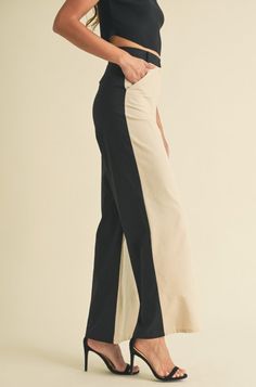 Transform your wardrobe with the dynamic and stylish Jewel Color Block Pants! These eye-catching, wide-leg trousers are not just fashion statements—they're expressions of your lively and energetic personality. With a sleek zip fly, a secure hook-and-eye closure, and practical side pockets, these pants offer both style and functionality. Elevate your look and let every step you take highlight your unique flair. Embrace the energy, embrace the color—unleash your inner radiance with every stride! S Contrast Cotton Wide Leg Bottoms, Contrast Wide Leg Cotton Bottoms, Modern Stretch Wide Leg Pants For Spring, Color Block Pants, Colorblock Pants, Wellness Club, Jewel Colors, Fashion Statements, Every Step You Take