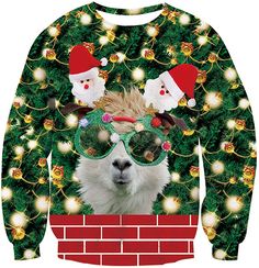 Uideazone Men Women Funny Ugly Christmas Sweatshirts 3d Digital Printed Graphic Long Sleeve Pullover Shirts Ugly Fashion, Mens Ugly Christmas Sweater, Kids Christmas Sweaters, Christmas Wear, Funny Glasses, Ugly Christmas Sweater Funny, Xmas Sweater, Dog Sweatshirt, Christmas Jumper