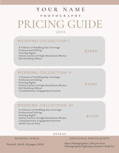 the pricing guide for wedding photography