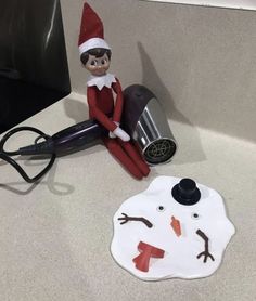 Elf On Shelf Funny, Snowman Photos, Elf Yourself, Melted Snowman, Elf Activities, Xmas Elf, Elf Antics