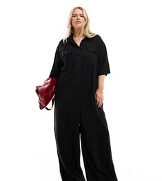 Jumpsuits & Rompers by ASOS Curve Go all-in-one Spread collar Button placket Drop shoulders Wide leg Oversized fit Slouchy Jumpsuit, Oversized Jumpsuit, Asos Curve, Winter Party Dress, Plus Size Jumpsuit, Satin Slip Dress, Converse Chuck, Chuck Taylor, Charlotte Tilbury