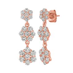 2.50 Carat Natural Diamond Earrings G SI 14K Rose Gold 100% Natural, Not Enhanced in any way Round Cut Diamond Earrings 2.50CT G-H SI 14K Rose Gold, 4.4 grams, Prong 1 inch in height, 5/16 inch in width 42 diamonds E5615P ALL OUR ITEMS ARE MADE TO ORDER. ALL ITEMS AVAILABLE TO BE ORDERED IN 14K WHITE, ROSE OR YELLOW GOLD UPON REQUEST. All Chains of Pendants and Necklaces Can be Requested in 16'' or 18'' Length. . This item is proudly handcrafted in the USA. Perfect gift on any occasion. This Ite Rose Gold Diamond Earrings, Round Cut Diamond Earrings, Flower Drop Earrings, Luxury Diamonds, Gold Diamond Earrings, Wedding Jewelry Earrings, Eternity Ring Diamond, Diamond Rings Bands, Diamond Flower