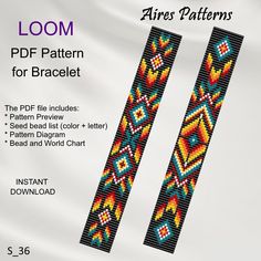 the pattern for bracelets is shown with instructions