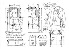 a drawing of a jacket with measurements for it