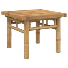 a small wooden table with two legs and a square top on an isolated white background