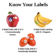 an apple, tomato, and banana are labeled with labels to label the different types of fruit