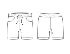 the front and back views of shorts