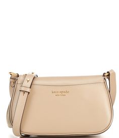 From kate spade new york&#x2C; the Bleecker Small Crossbody Bag features: Materials: 100% Cow leatherLining: FailleHardware: goldInterior: Zip PocketExterior: Slip PocketZip Top ClosureDimensions approx. (height x width x depth) (in): 13.5 x 9.6 x 2.8Strap drop length approx. (in): 22Saffiano Leather Imported. Luxury Beige Kate Spade Shoulder Bag, Everyday Purse, So Kate, Perfect Handbag, Belt Purse, Small Crossbody Bag, Small Crossbody, Dillard's, In The Bag