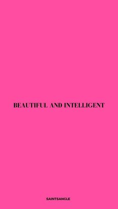 a pink book cover with the words beautiful and intelligent