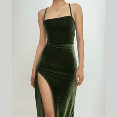 Please refer to our sizing chart for a guideline when choosing a size. 5 business days order processing time. 90% polyester 10% spandex Outfit Elegantes, Y2k Aesthetic Outfits, Sleeveless Midi Dress, Velvet Lace, Green Midi Dress, Hoco Dresses, Midi Dress Sleeveless, Autumn Fashion Women, Green Velvet