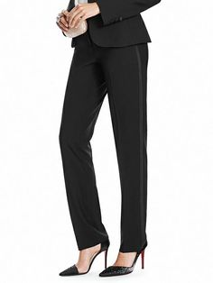 Marlowe Women's Tuxedo Pant, by After Six | The Dessy Group Womens Tuxedo Dress, Female Tux, Women's Tuxedo, Black Tuxedo Suit, Tuxedo Women, Tuxedo Vest, After Six, Tuxedo Style, Tuxedo Pants