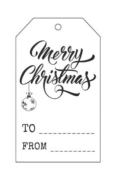 a christmas gift tag with the words merry christmas to from