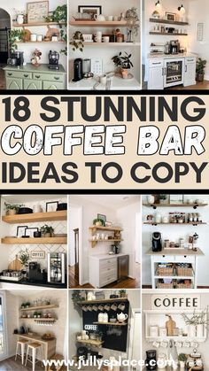 coffee bar ideas, coffee stations, coffee station ideas, coffee bar design, coffee nook Cozy Coffee Nook, Coffee Corner Kitchen, Coffee Bar At Home, Coffee Station Ideas, Bar Nook, Bar At Home, Coffee Counter, Coffee Bar Station, Coffee Bar Ideas