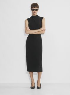 BOTANIST DRESS High Stretch Elegant Elastane Dresses, Elegant High Stretch Knee-length Dress, Elegant Turtleneck Stretch Dress, Elegant High Stretch Dresses For Date Night, Sleek Fitted Dress With Side Slits, Formal Stretch Turtleneck Dress, Chic High-stretch Evening Dress, High Stretch Elegant Dress For Date Night, Chic High Stretch Evening Dress