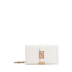 Versace Greca Goddess Mini Bag White Wallet Leather Versace Greca Goddess Mini Bag White Wallet Leather Women's White Versace Bag, Versace Bag, White Wallet, Versace Bags, Bag For Women, White Bag, Snap Button, Smooth Leather, Mini Bag