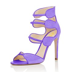 Handcrafted US sizing. Fits true to size. Heel Height: 4.72" / 120 mm approx Product measurements were taken using size 8. Please note that measurements may vary by size. Stiletto Heels Sandals, Pencil Heels, Closed Toe Heels, Beautiful Sandals, Wedding Dress Shoes, Purple Suede, Stiletto Sandals, Silver Heels, Slingback Heel