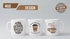 I will create custom typography mug designs Custom Typography, Mug Designs, Drinkware, Typography, Coffee Mugs