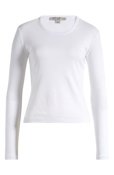 This long-sleeve tee cut from soft organic cotton is one you can wear solo or layered with other wardrobe favorites. 21" length (size Medium) Crewneck Long sleeves 100% organic cotton Machine wash, line dry Imported Everyday Crew Neck Long Sleeve Top With Thumbholes, Allsaints Long Sleeve Tops For Fall, White Fitted Long Sleeve Crew Neck Top, White Long Sleeve Top With Thumbholes For Spring, Allsaints Cotton Tops For Fall, White Crew Neck Long Sleeve Top For Layering, Basic Long Sleeve Top For Layering, Allsaints Long Sleeve Tops For Spring, Allsaints White Cotton Tops