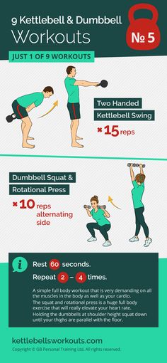 the benefits of kettlebell and dumbbell workouts info sheet with instructions on how to do