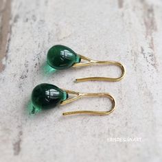 Dark green drop earrings hypoallergenic deep green dangle glass dainty teardrop drop earrings Modern Green Earrings For May Birthstone, Modern Green Drop Jewelry, Modern Green May Birthstone Earrings, Minimalist Green Teardrop Earrings, Green Pear-shaped Teardrop Earrings, Green Teardrop Dangle Earrings For Everyday Wear, Green Drop Teardrop Earrings For Formal, Green Teardrop Drop Earrings Nickel Free, Everyday Green Dangle Teardrop Earrings