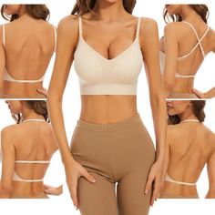 PRICES MAY VARY. ♥Backless Bra With Convertible Straps♥: This innovative seamless bra backless is designed to provide the perfect solution for wearing backless outfits. ♥Multiway Bra♥: The bra features convertible straps that can be easily adjusted to multiple styles, such as low back bra, halter bra or criss-cross bra,allowing you to switch seamlessly between a everyday bra or daily wearing and a halter bra for halter dresses option. ♥Invisible Wireless Bra♥:Wireless Bra Crafted with seamless c Low Back Shirt, Backless Outfits, Bras For Backless Dresses, Low Back Bra, Bra Crafts, Criss Cross Bra, Old Bras, Halter Dresses, Multiway Bra