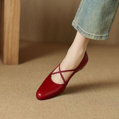 CHIKO Krissa Pointy Toe Wedge Mary Jane Shoes Leather Ballet Flats With Red Sole And Almond Toe, Leather Ballet Flats With Red Sole And Round Toe, Leather Ballet Flats With Red Sole, Mary Jane Wedge Shoes, Mary Jane Shoes Heels, Mary Jane Wedges, Clog Heels, Jane Shoes, Mary Jane Shoes