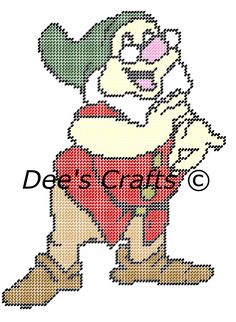 an image of a cartoon character in the style of cross stitch