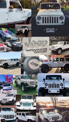 many different types of jeeps are shown in this collage with the words jeep on them