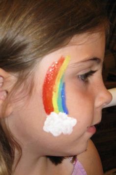 Face Painting Cheek Art, Rainbow Face Paint Easy, Face Paint Ideas For Kids Easy, Kids Face Painting Ideas Easy Halloween, Clown Face Paint Kids Easy, Easy Face Paint Ideas For Kids, Easy Face Painting Kids, Easy Kid Face Painting Ideas, Face Painting Easy Simple