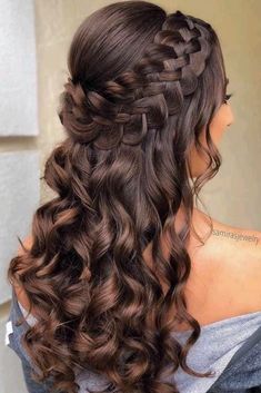 Down Hairstyles For Long Hair, Prom Hairstyle, Half Up Half Down Hair Prom, Quinceanera Hairstyles, 2024 Prom, Quince Hairstyles, Hairstyle Inspiration, Prom Hairstyles For Long Hair, Trending Hairstyles