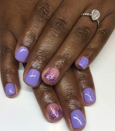 Purple Manicure Ideas, Short Purple Nail Designs, Purple Nails Designs, Purple Gel Nails, Kids Nail Designs, Nyc Nails, Natural Nail Designs, 2024 Nails