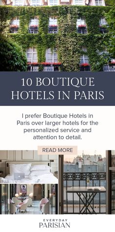 an advertisement for the paris boutique hotel