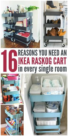 six different ways to organize an ikea raskog cart in every single room