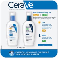 CeraVe Facial Moisturizing Kit, 2 pk./3 fl. oz. - BJs WholeSale Club Cerave Facial Moisturizing Lotion, Cerave Products, Cerave Moisturizer, Cerave Moisturizing Lotion, Garden Construction, Facial Lotion, Skin Care Lotions, Morning Skincare, Oil Free Moisturizers