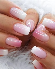 Trendy French Nails, French Nails Design, Manicure Nail Designs, Short Square Nails, French Nail Designs, Short Square Acrylic Nails, Nails 2020, Square Acrylic Nails