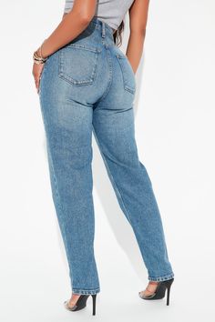 It’s all jean-etics. Made from a Cotton-Lycra blend and cut into a high-rise design, our I Got It From My Mama Jeans in Medium will give you the on-trend Mom Jean look with an added stretch for comfort and mobility. Available In Multiple Washes Available In Petite 26" Unrolled/24" Rolled Inseam, Regular 29" Unrolled/27" Rolled Inseam, & Tall 32" Unrolled/30" Rolled Inseam Mom Jean Low Stretch 5 Pocket Roll Cuff 12" High Rise Disclaimer: Due To Specialized Wash Process, Each Garment Is Unique 99% Non-stretch Tapered Leg Jeans With Five Pockets, Non-stretch Tapered Leg Jeans, Trendy Mom Fit Tapered Leg Bottoms, Denim Blue Mom Fit Bottoms For Spring, Spring Denim Blue Mom Fit Bottoms, Trendy Mom Fit Cropped Leg Bottoms, Trendy Cropped Leg Mom Fit Bottoms, Trendy Mom Fit Cropped Bottoms, Trendy High Waist Mom Fit Bottoms