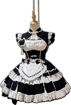 White Cheongsam, Blue Cheongsam, Puffy Skirt, Punk Dress, Jumper Skirt, Ruffles Fashion, Dress Set, Lolita Dress, Gothic Lolita