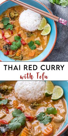 Vegan Thai Red Curry with Tofu - Six Hungry Feet Red Curry Tofu, Vegan Thai Red Curry, Curry With Tofu, Curry Tofu, Homemade Curry, Curry Ingredients, Yellow Curry, Recipes Chinese, Asian Food Recipes